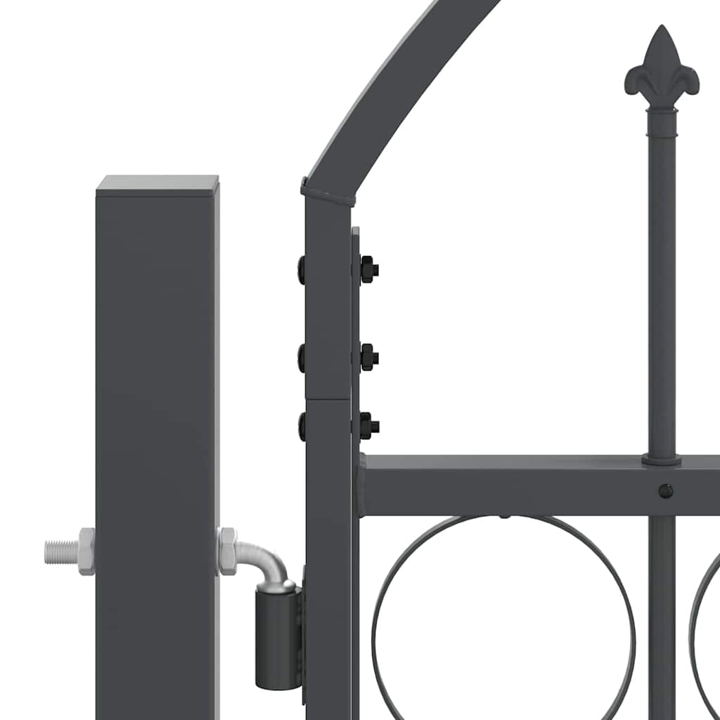 vidaXL Πύλη Κήπου με Καμπύλη Κορυφή Assen Γκρι 400 x 100 cm Ατσάλι