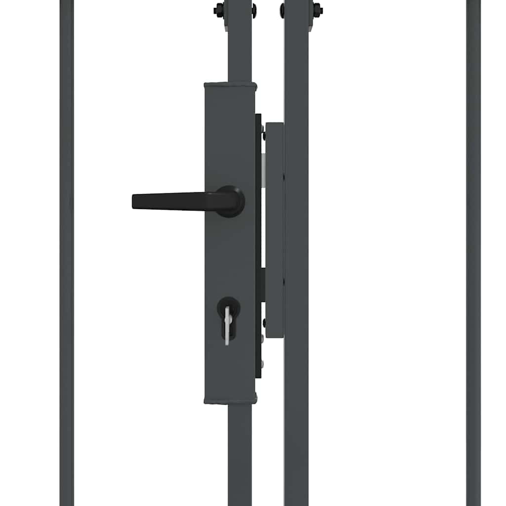 vidaXL Πύλη Κήπου με Καμπύλη Κορυφή Assen Γκρι 400 x 100 cm Ατσάλι
