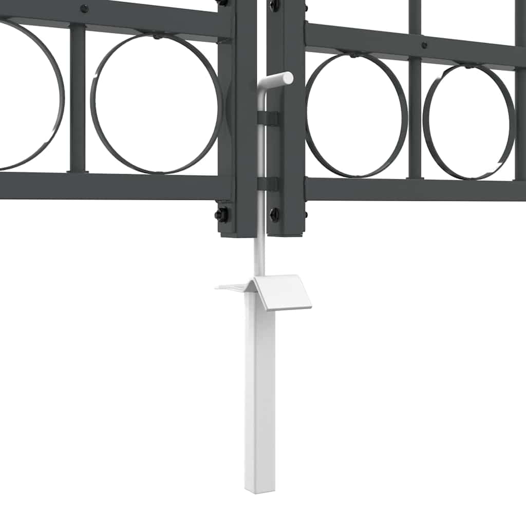 vidaXL Πύλη Κήπου με Καμπύλη Κορυφή Assen Γκρι 400 x 100 cm Ατσάλι