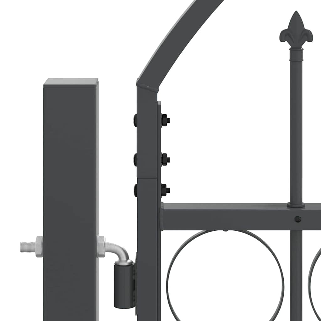 vidaXL Πύλη Κήπου με Καμπύλη Κορυφή Assen Γκρι 400 x 125 cm Ατσάλι