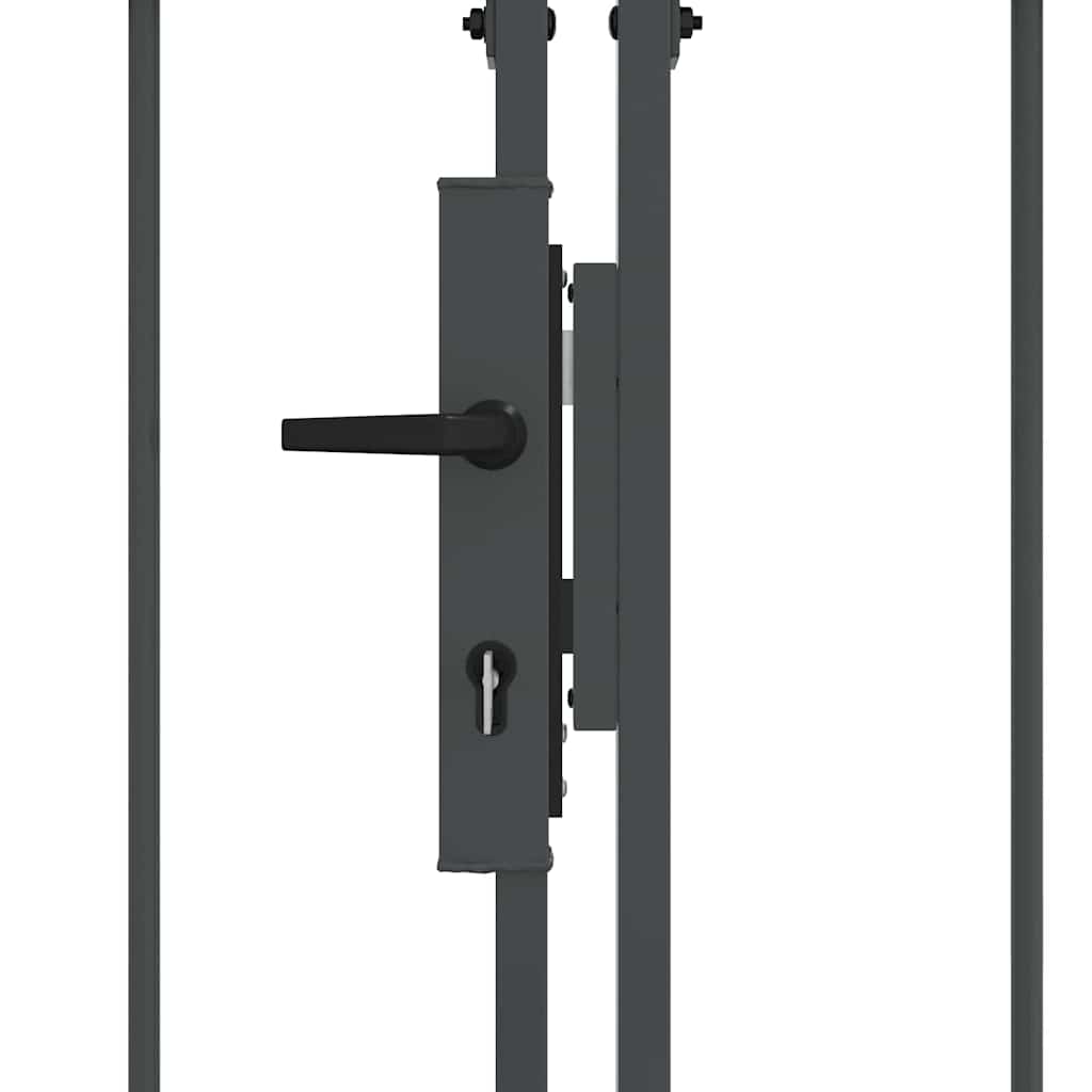 vidaXL Πύλη Κήπου με Καμπύλη Κορυφή Assen Γκρι 400 x 125 cm Ατσάλι