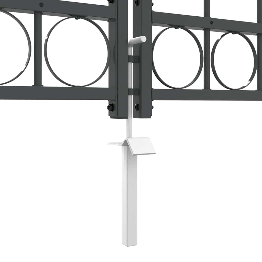 vidaXL Πύλη Κήπου με Καμπύλη Κορυφή Assen Γκρι 400 x 125 cm Ατσάλι