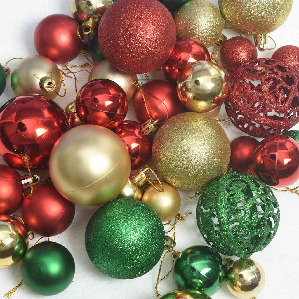 vidaXL Σετ Χριστουγεννιάτικων Στρογγυλών Μπαλίτσων 61 pcs Πολύχρωμο