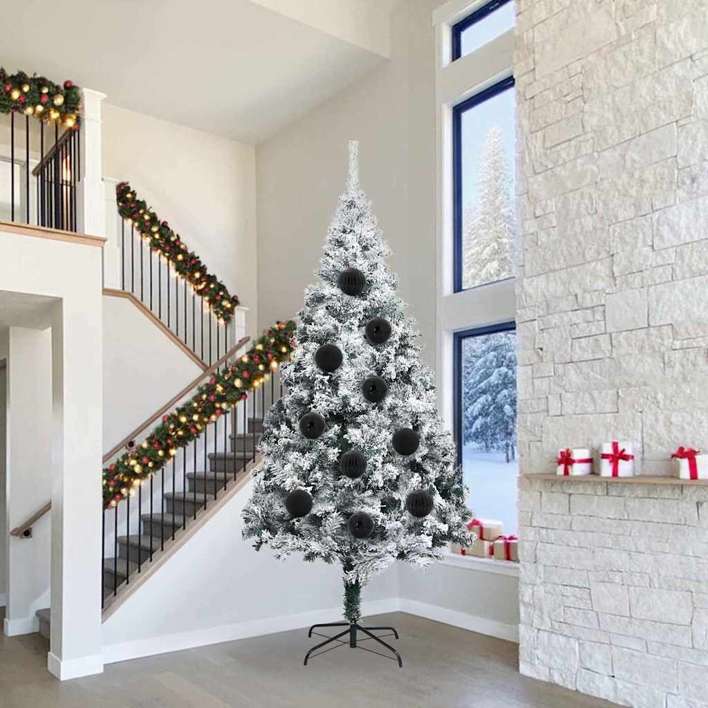 vidaXL Σετ Χριστουγεννιάτικων Στρογγυλών Μπαλίτσων 4 pcs Μαύρο