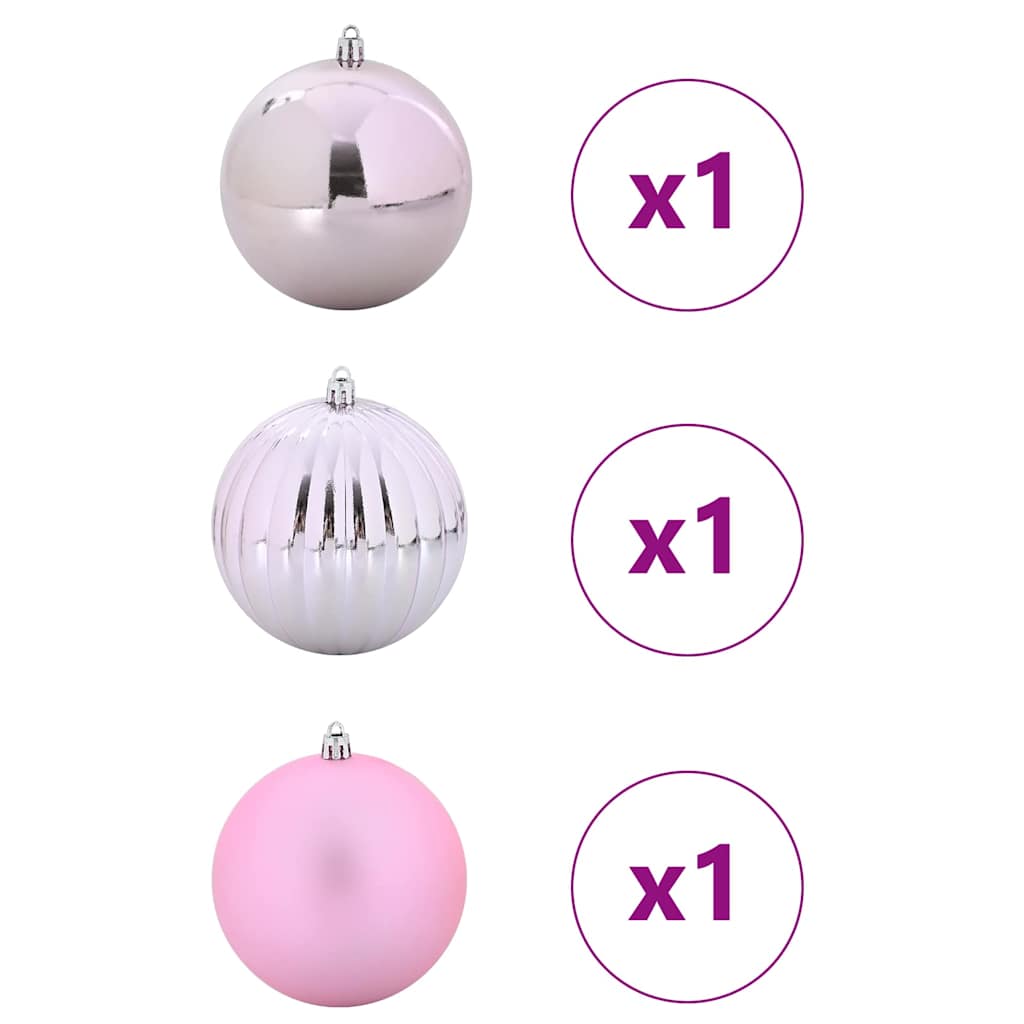 vidaXL Σέτ Χριστουγεννιάτικων Μπαλών XXL 3 pcs Ροζ Πλαστικό