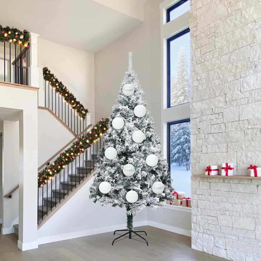 vidaXL Σετ Χριστουγεννιάτικων Στρογγυλών Μπαλίτσων 3 pcs Λευκό