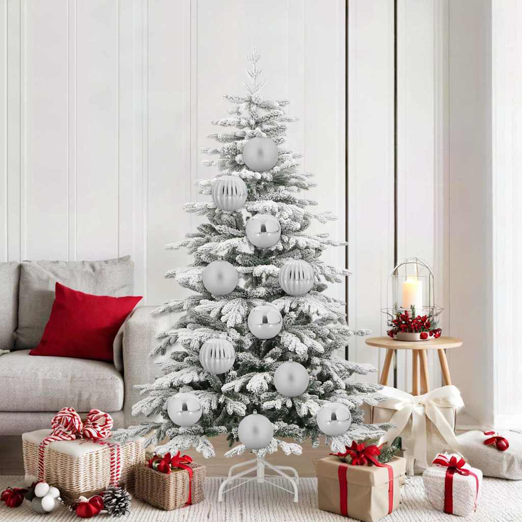 vidaXL Σετ Χριστουγεννιάτικων Στρογγυλών Μπαλίτσων 9 pcs Ασημί