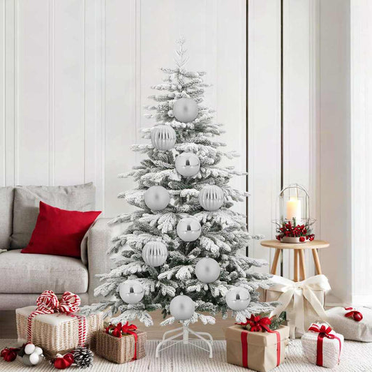 vidaXL Σετ Χριστουγεννιάτικων Στρογγυλών Μπαλίτσων 9 pcs Ασημί