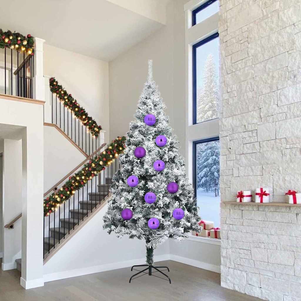 vidaXL Σετ Χριστουγεννιάτικων Στρογγυλών Μπαλίτσων 4 pcs Λιλά Πλαστικό