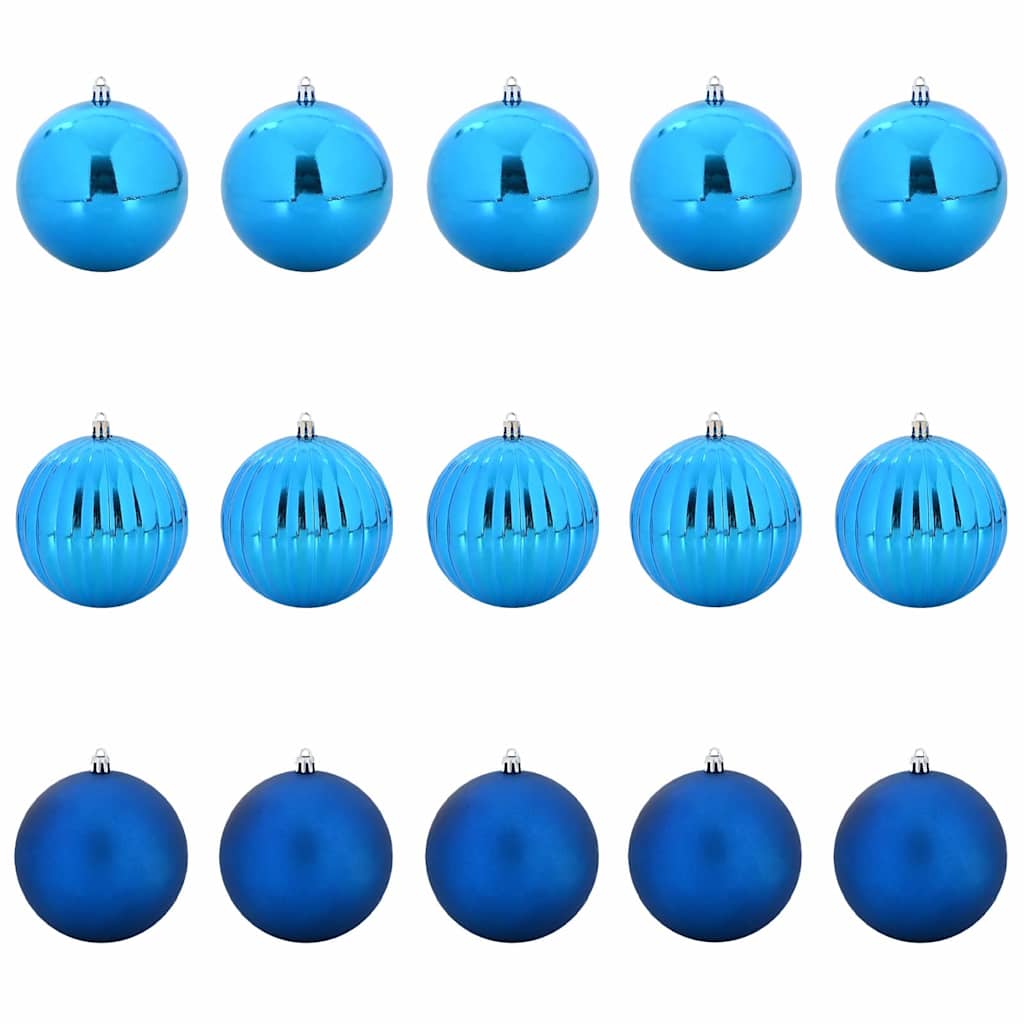 vidaXL Σετ Χριστουγεννιάτικων Μπαλονιών XL 15 pcs Μπλε Ø 10 εκ LED