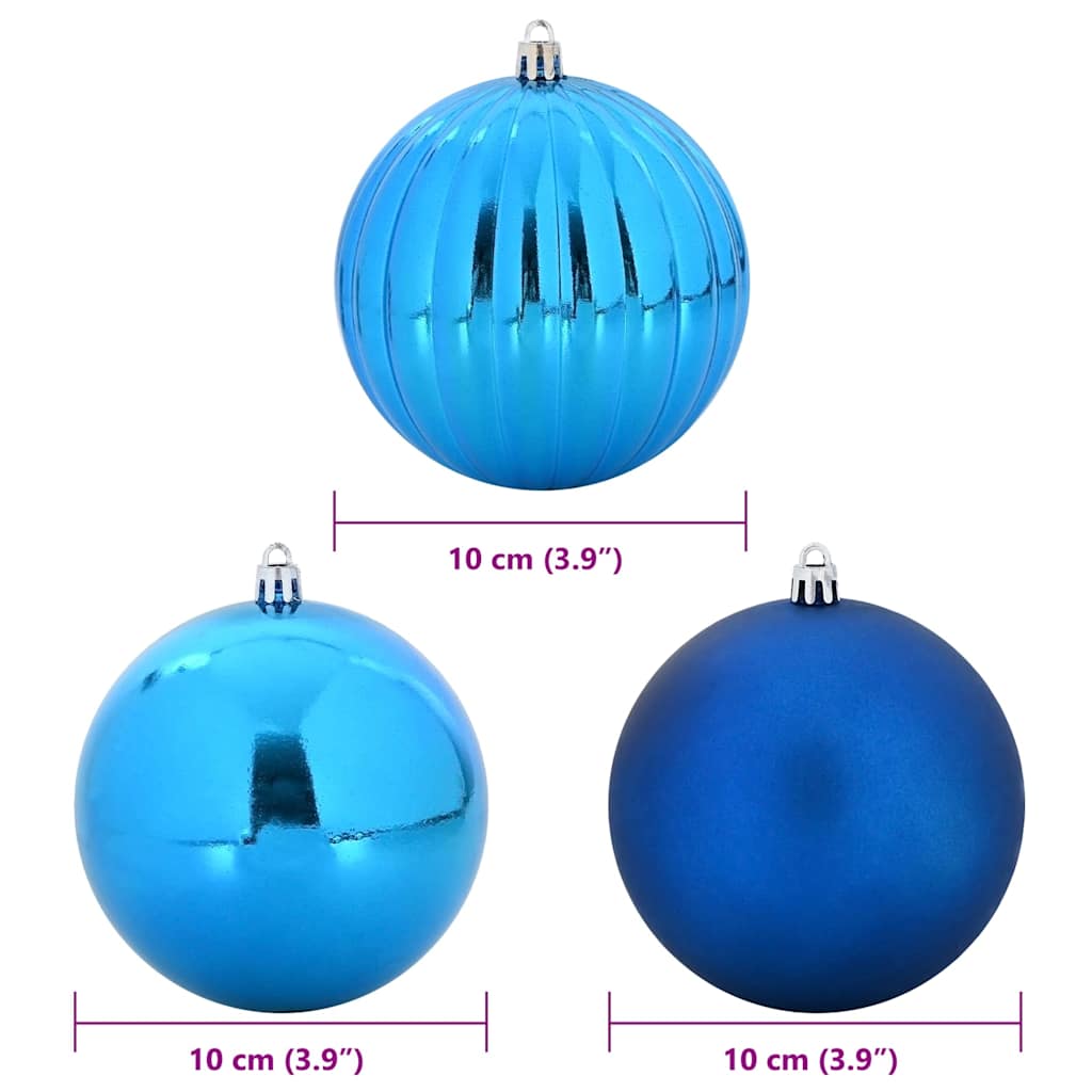vidaXL Σετ Χριστουγεννιάτικων Μπαλονιών XL 15 pcs Μπλε Ø 10 εκ LED
