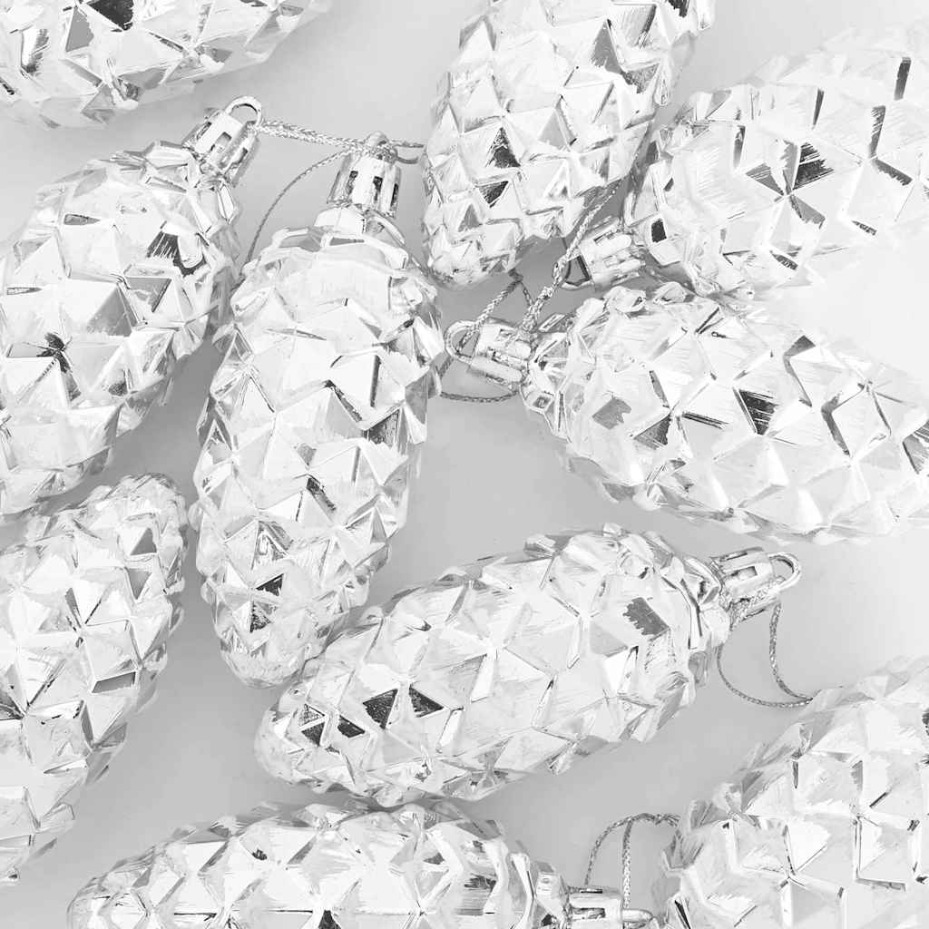 vidaXL Διακόσμηση Χριστουγεννιάτικου Δέντρου 40 pcs Ασημί