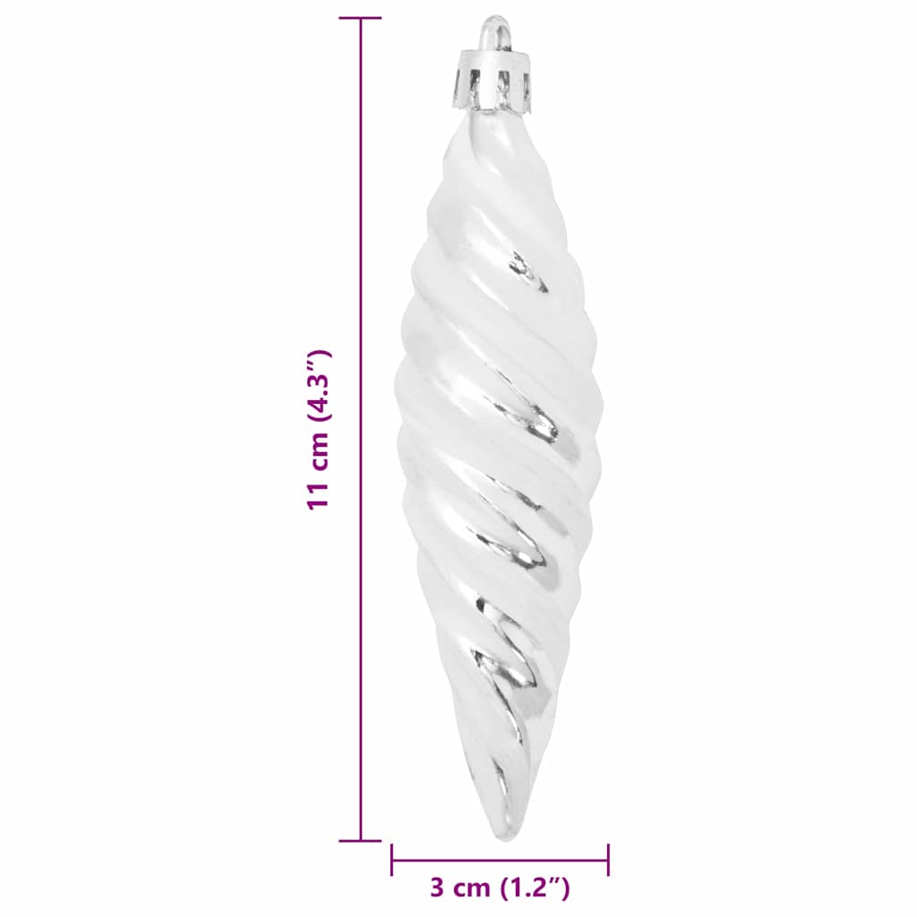 vidaXL Μπαλίτσα Χριστουγεννιάτικης Σπiral 40 pcs Ασημί Πλαστικό