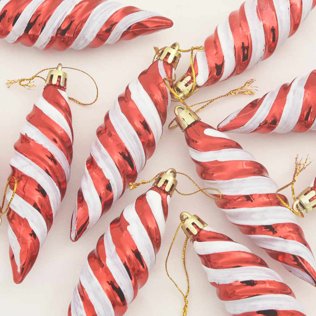 vidaXL Μπαλίτσα Χριστουγεννιάτικης Σπiral 40 pcs Κόκκινο Πλαστικό