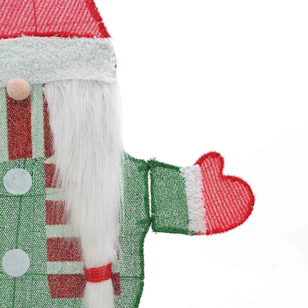 vidaXL Φωτισμένος Γκνουμ Θερμό λευκό 71 x 64 εκ Υφασμα από Γιρλάντα