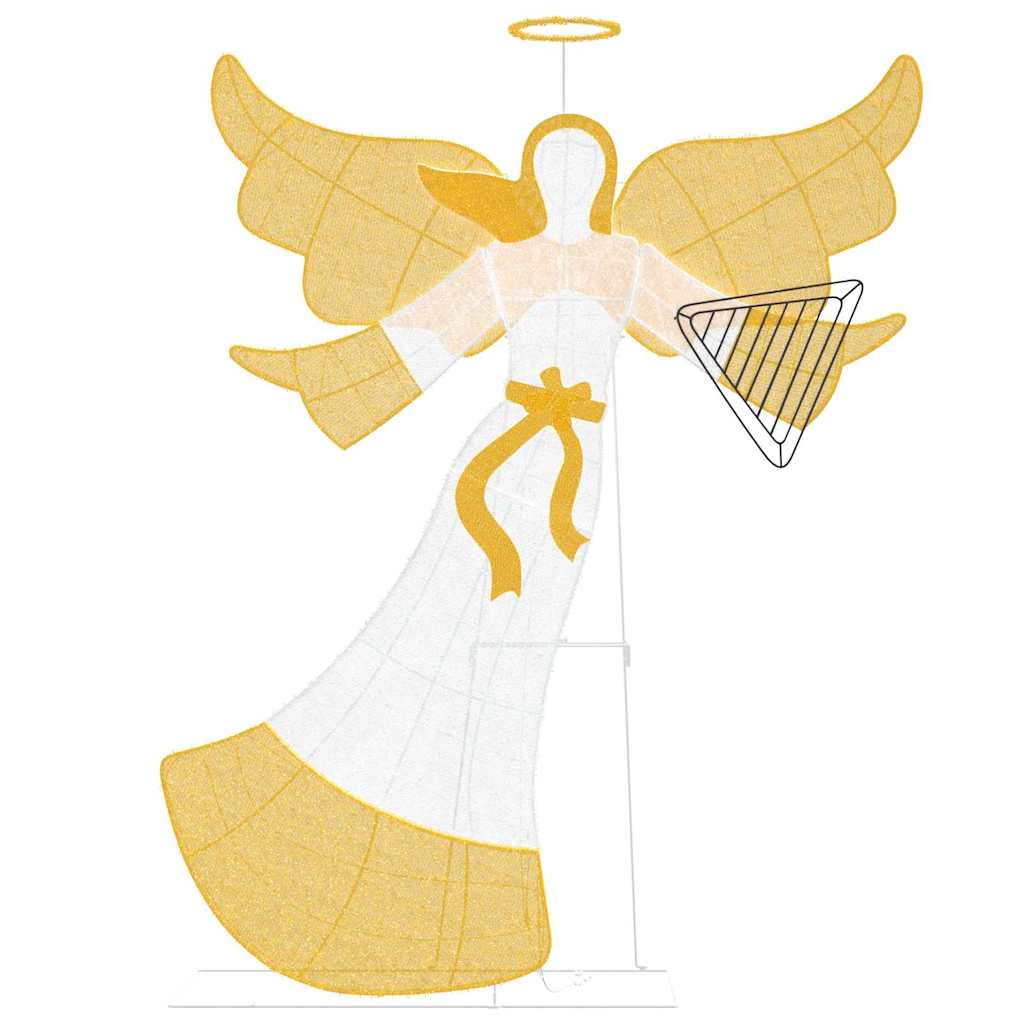 vidaXL Φωτεινός Γωνιακός Θερμό λευκό 116 x 29 x 158.5 εκ. Πολυεστέρας