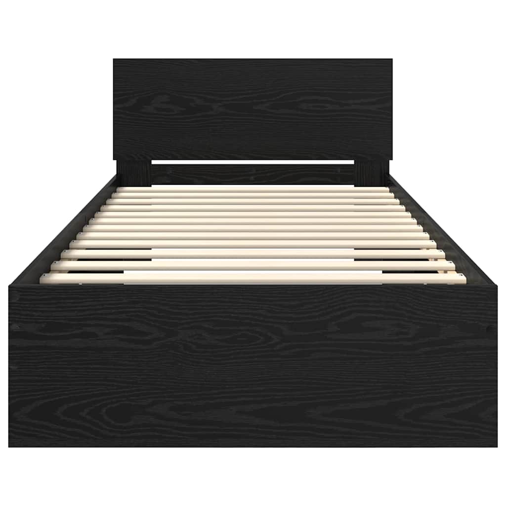 vidaXL Σκελετός Κρεβατιού Μαύρη Οξυά 100 x 200 cm Επεξεργασμένο ξύλο