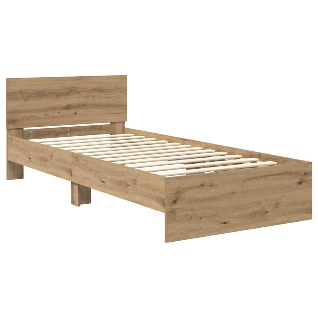 vidaXL Σκελετός Κρεβατιού Artisan Oak 90 x 200 cm Επεξεργασμένο ξύλο