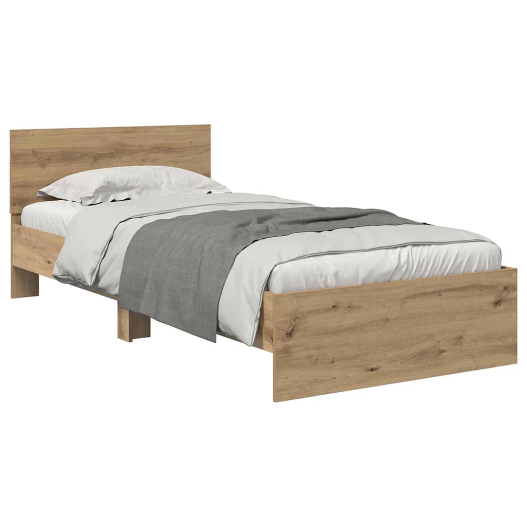 vidaXL Σκελετός Κρεβατιού Artisan Oak 90 x 200 cm Επεξεργασμένο ξύλο