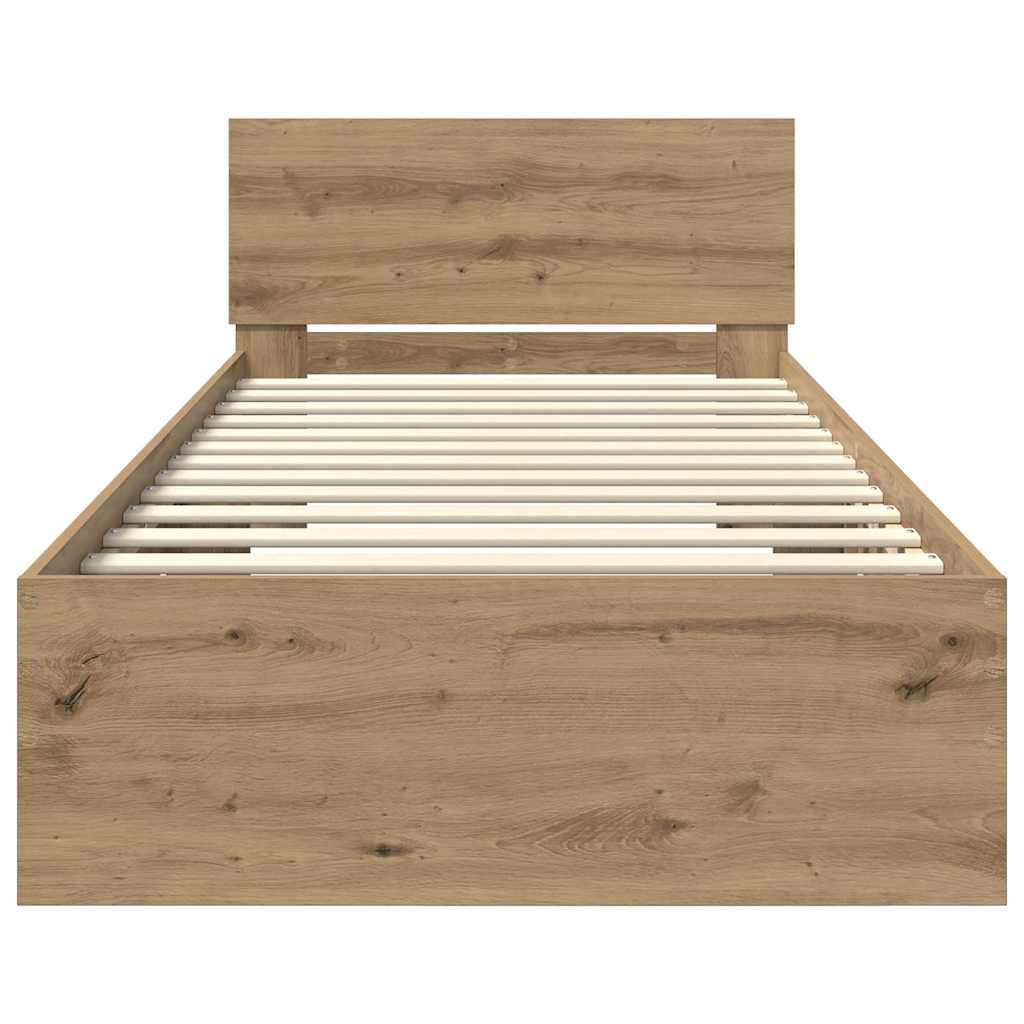 vidaXL Σκελετός Κρεβατιού Artisan Oak 90 x 190 cm Επεξεργασμένο ξύλο