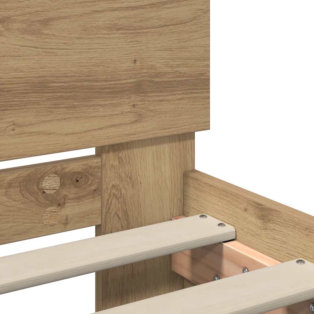 vidaXL Σκελετός Κρεβατιού Artisan Oak 75 x 190 cm Επεξεργασμένο ξύλο
