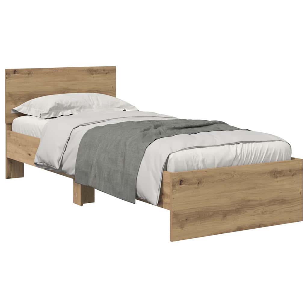 vidaXL Σκελετός Κρεβατιού Artisan Oak 75 x 190 cm Επεξεργασμένο ξύλο