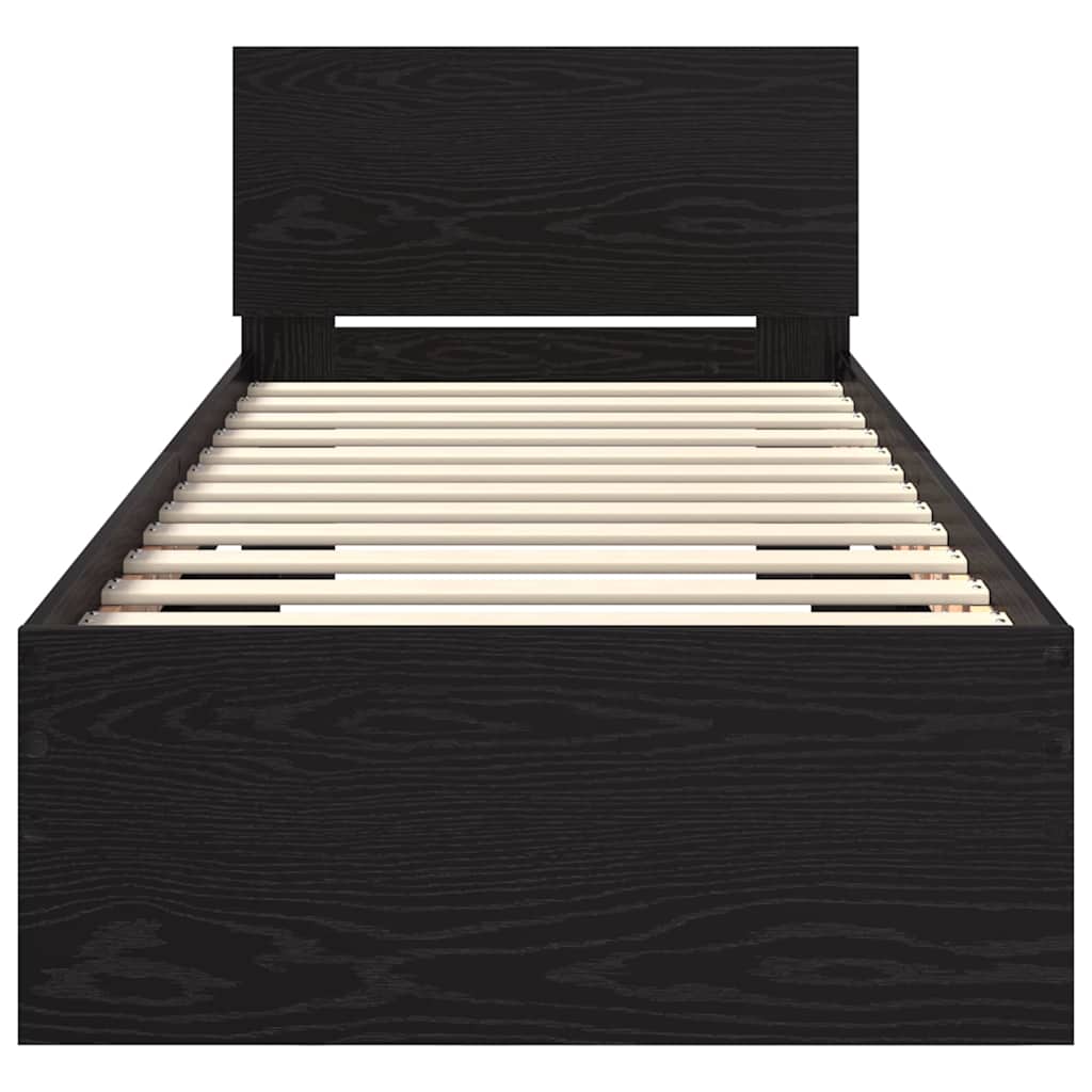 vidaXL Σκελετός Κρεβατιού Μαύρη Οξυά 75 x 190 cm Επεξεργασμένο ξύλο