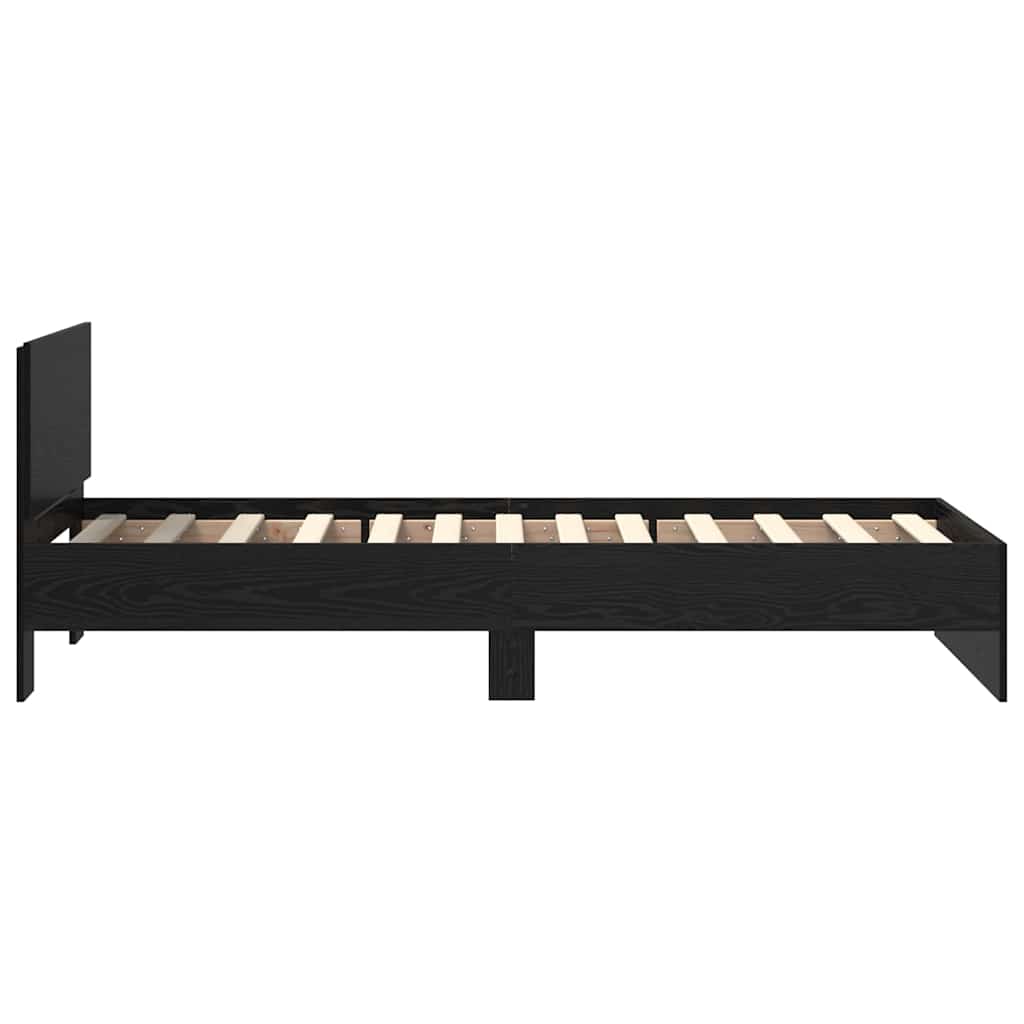 vidaXL Σκελετός Κρεβατιού Μαύρη Οξυά 75 x 190 cm Επεξεργασμένο ξύλο