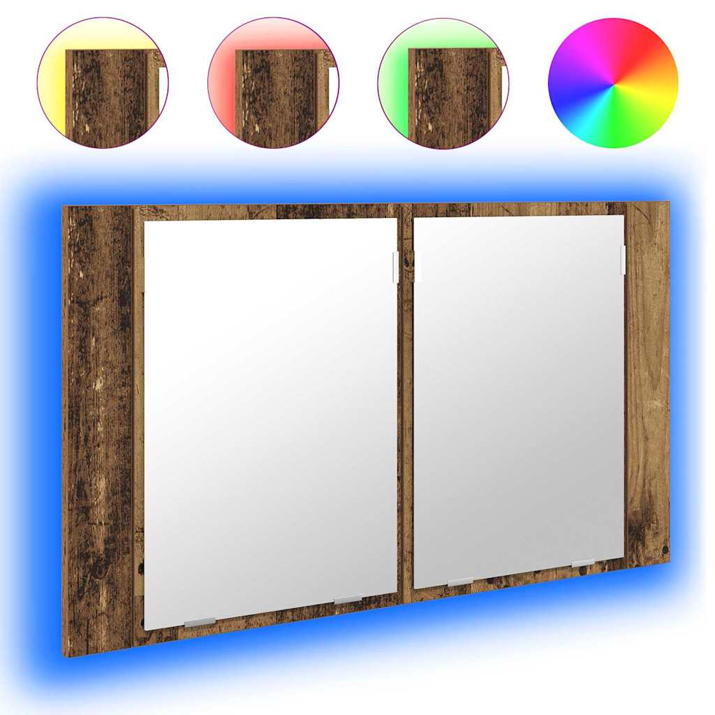 vidaXL Καθρέφτης Ντουλάπα Μπάνιου με ράφι Παλιό Ξύλο 80 x 12 x 45 εκ