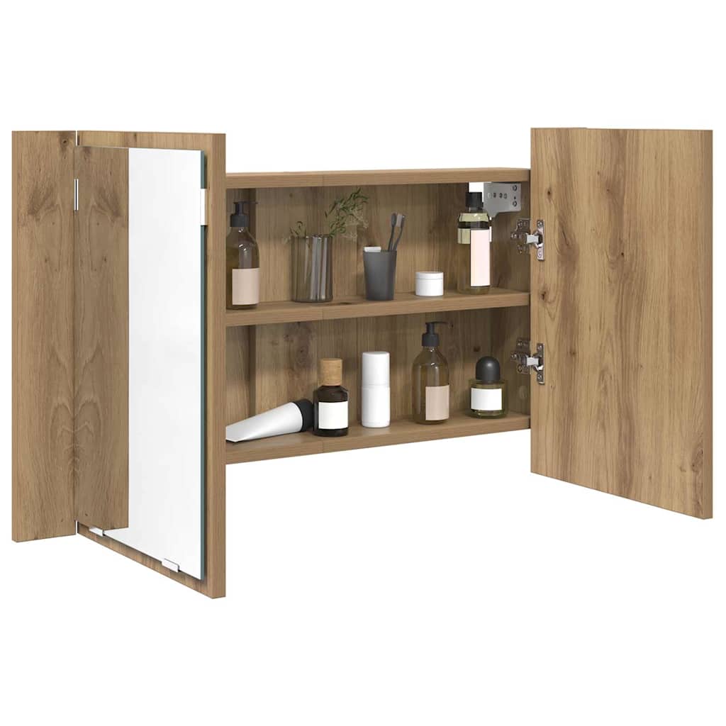 vidaXL Καθρέφτης Ντουλάπα Μπάνιου με ράφι Artisan Oak 80 x 12 x 45 εκ