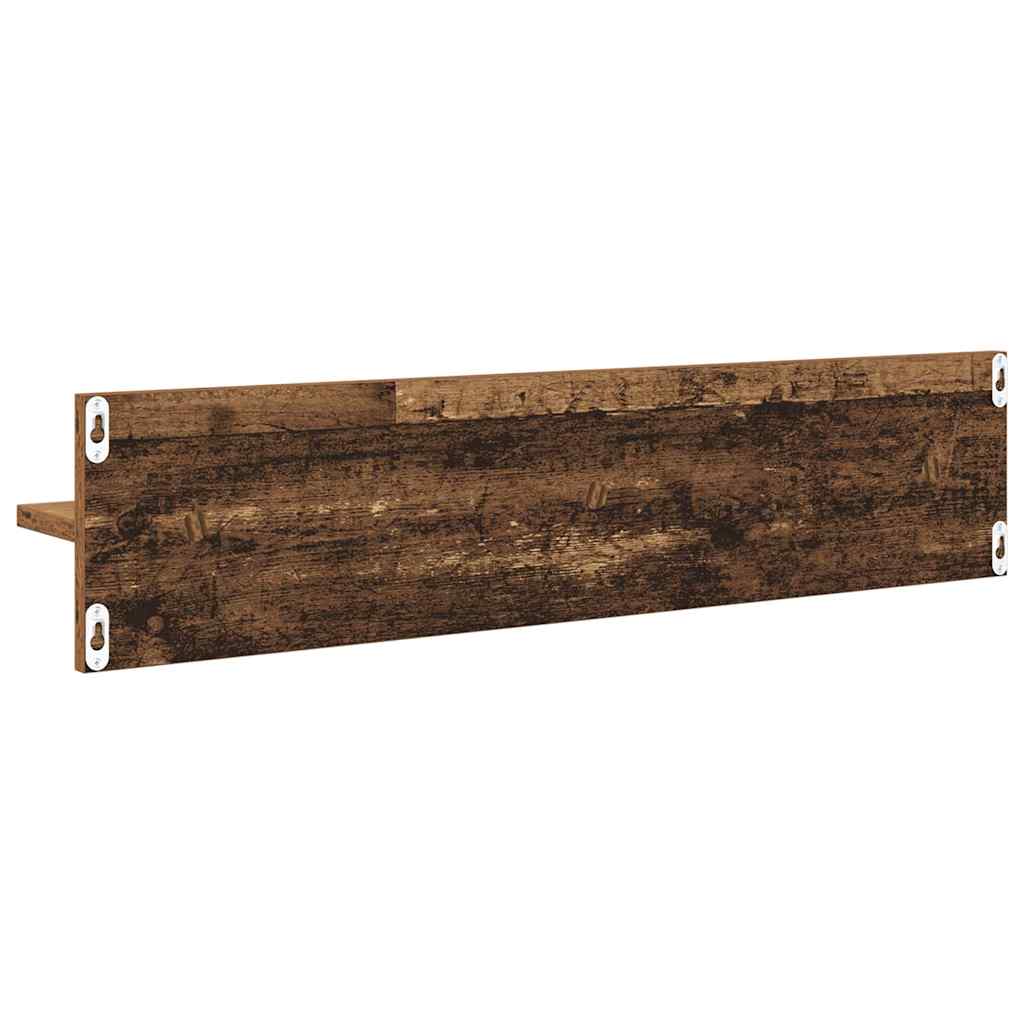 vidaXL Ράφια Τοίχου με ράφι 4 pcs Παλιό Ξύλο 80 x 11,5 x 18 εκ
