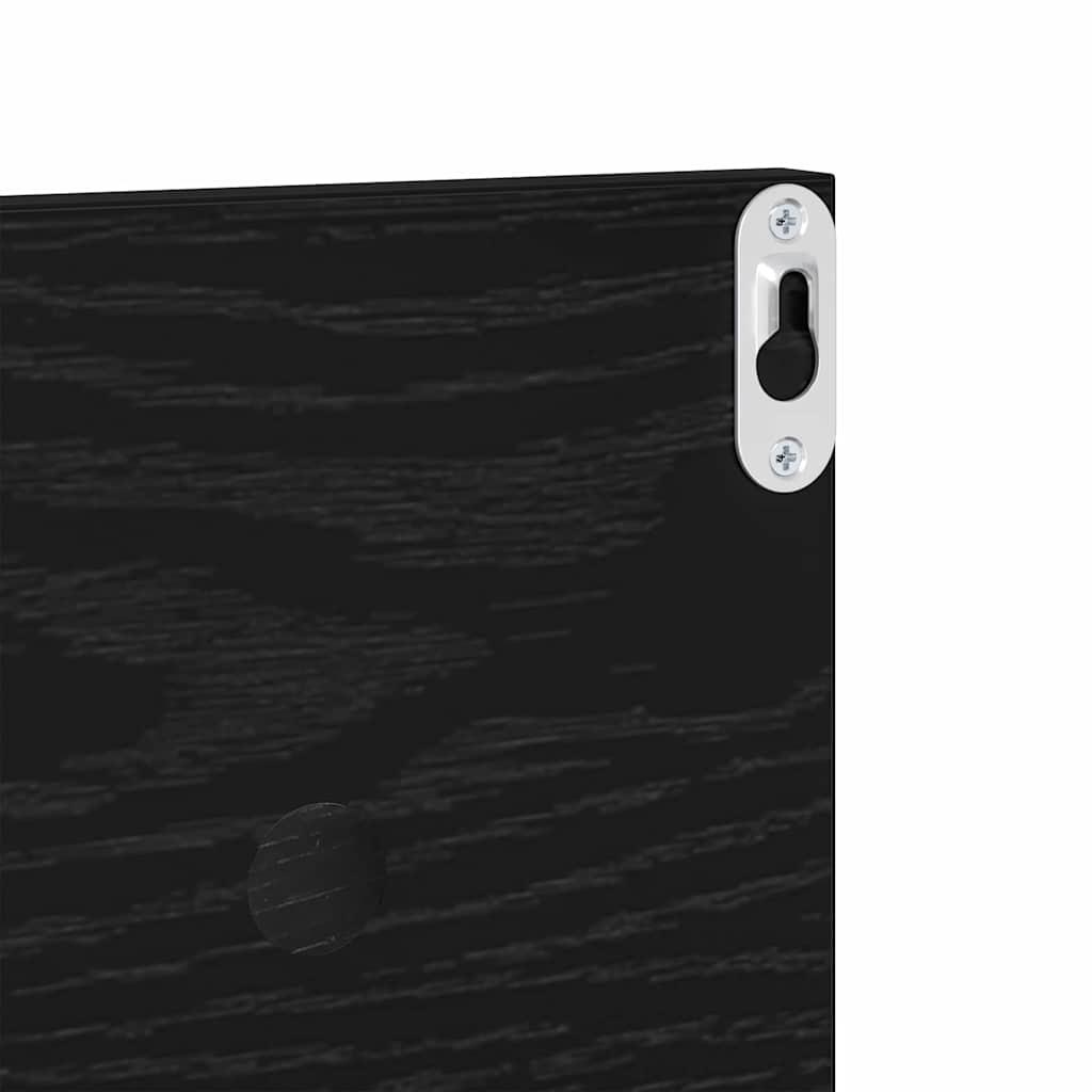 vidaXL Ράφια Τοίχου με ράφι 4 pcs Μαύρη Οξυά 80 x 11,5 x 18 εκ