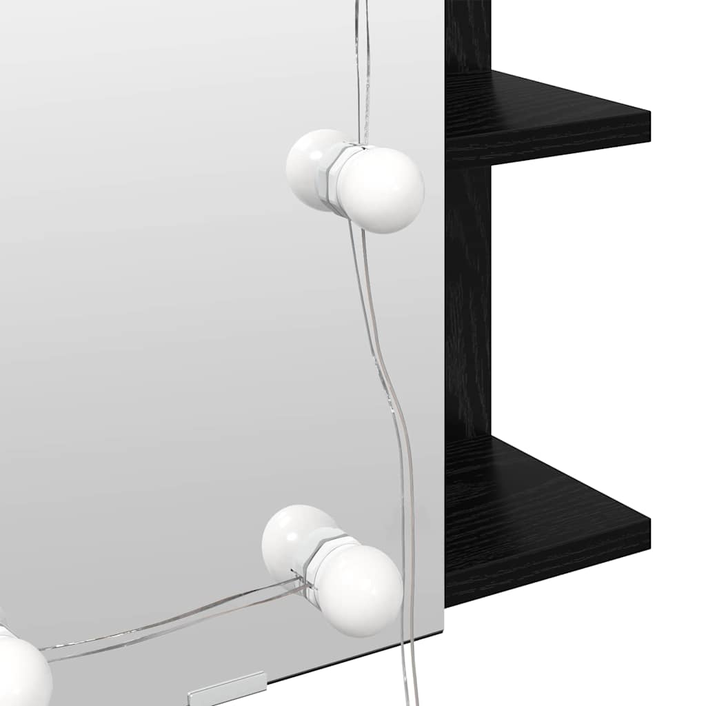 vidaXL Ντουλάπα Καθρέφτη με ράφι Μαύρη Οξυά 70 x 16,5 x 60 εκ.