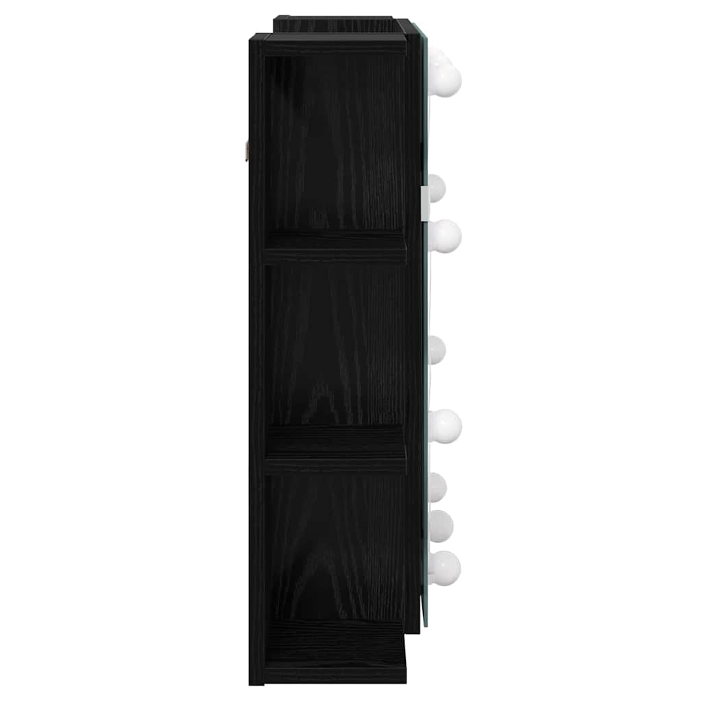 vidaXL Ντουλάπα Καθρέφτη με ράφι Μαύρη Οξυά 70 x 16,5 x 60 εκ.