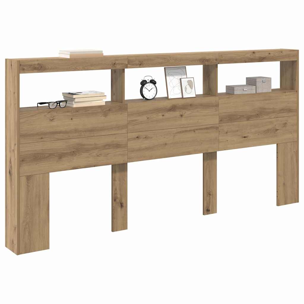 vidaXL Κεφαλάρι Artisan Oak 200 x 17 x 102 cm Επεξεργασμένο ξύλο