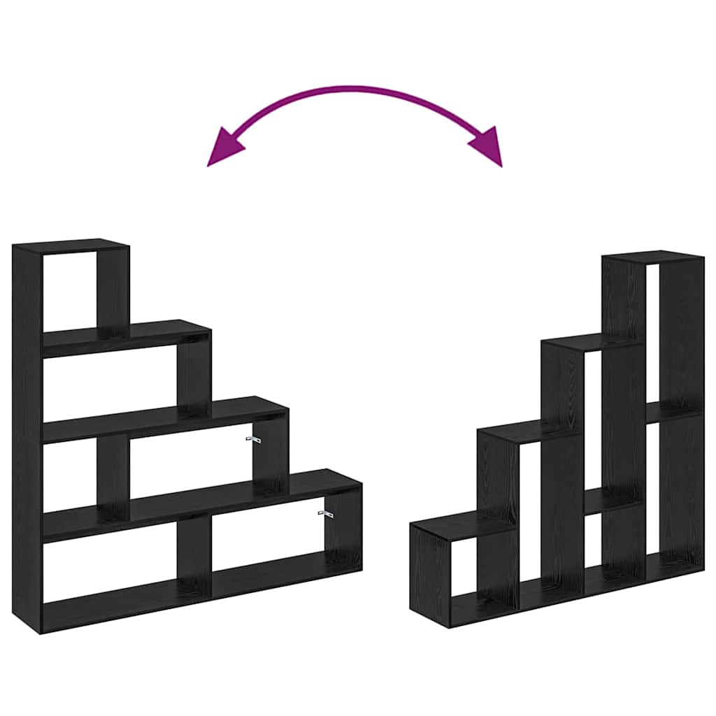 vidaXL Διαχωριστικό Ράφι Δωματίου Μαύρη Οξυά 143,5 x 29 x 143,5 εκ