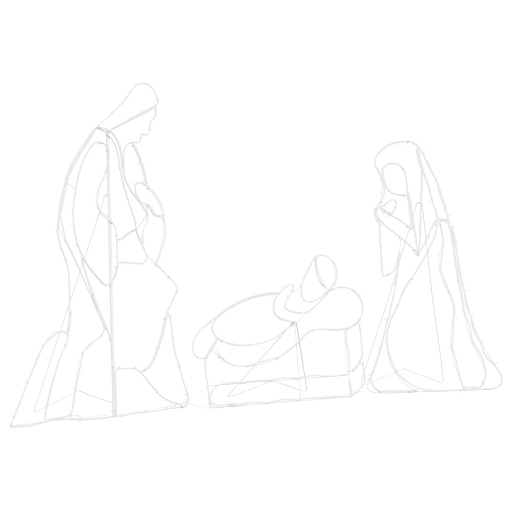 vidaXL Φωτισμένο Σκηνικό Γεννηθέντος Πολύχρωμο 112 x 72 εκ PVC