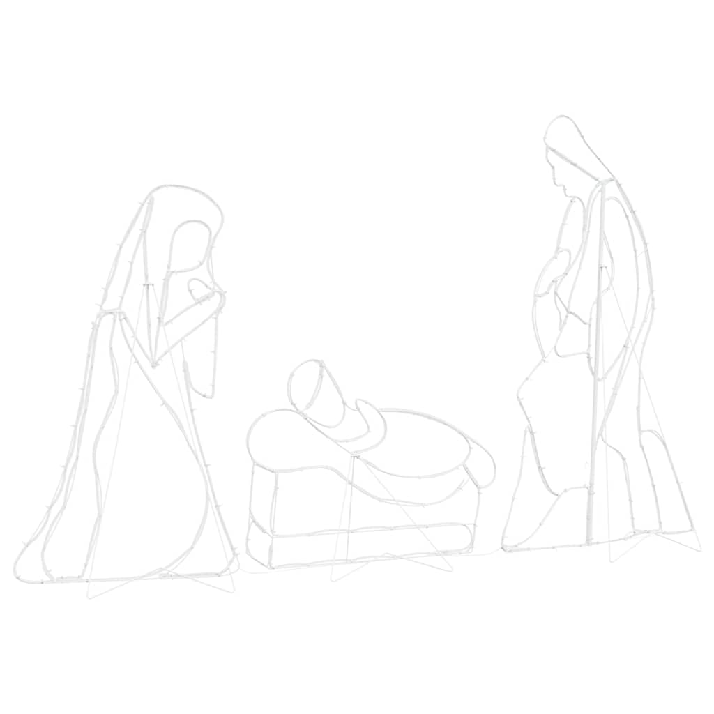 vidaXL Φωτισμένο Σκηνικό Γεννηθέντος Πολύχρωμο 112 x 72 εκ PVC