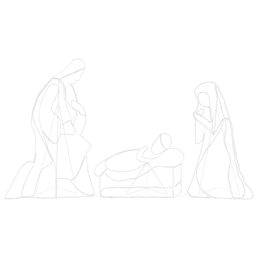 vidaXL Φωτισμένο Σκηνικό Γεννηθέντος Πολύχρωμο 112 x 72 εκ PVC