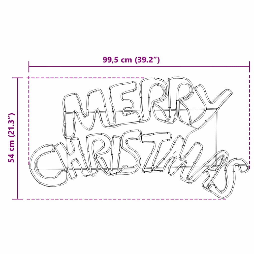 vidaXL Χριστουγεννιάτικη Πινακίδα με 240 LED Πολύχρωμο 100 x 50 cm PVC