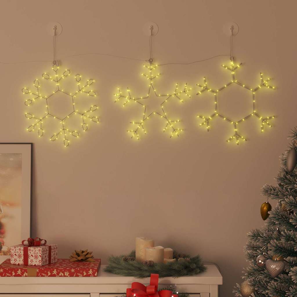 vidaXL Χριστουγεννιάτικη Νιφάδα με 252 LED Θερμό λευκό 45 x 38 εκ. PVC