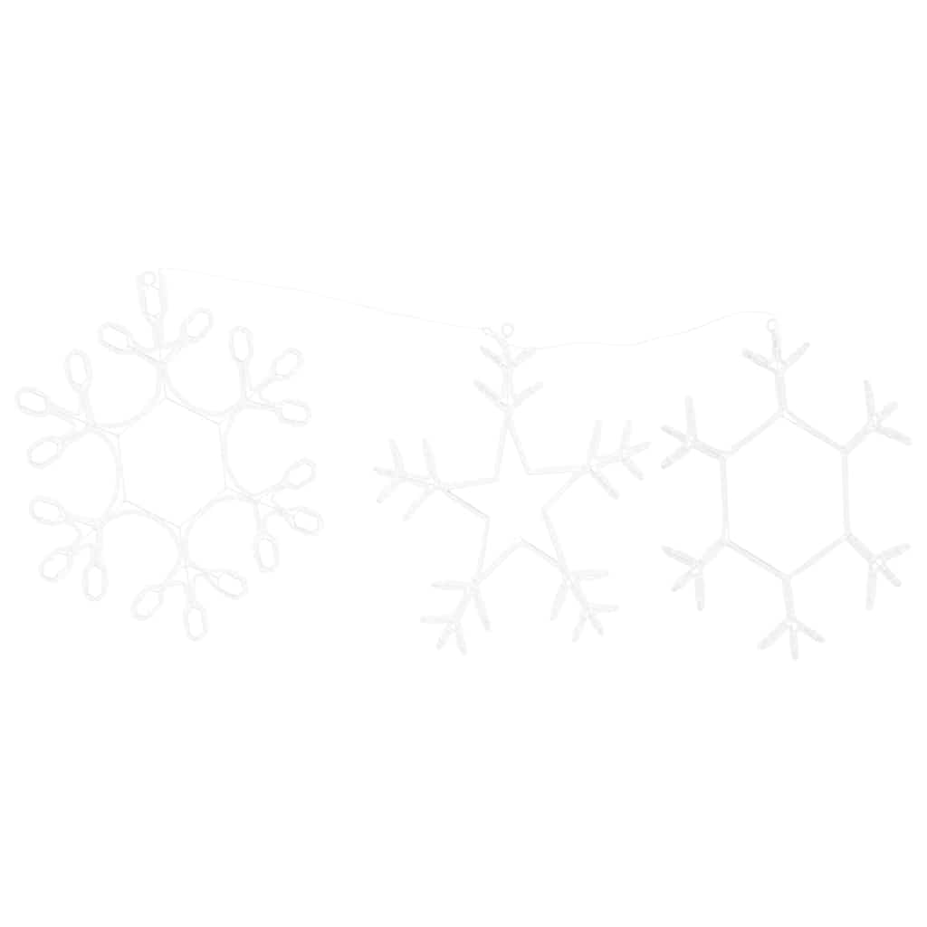 vidaXL Χριστουγεννιάτικη Νιφάδα με 252 LED Θερμό λευκό 45 x 38 εκ. PVC