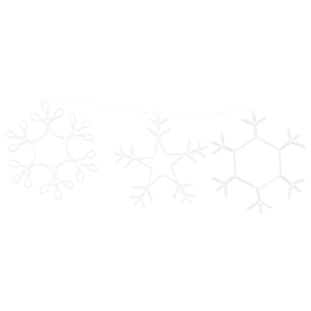 vidaXL Χριστουγεννιάτικη Νιφάδα με 252 LED Θερμό λευκό 45 x 38 εκ. PVC