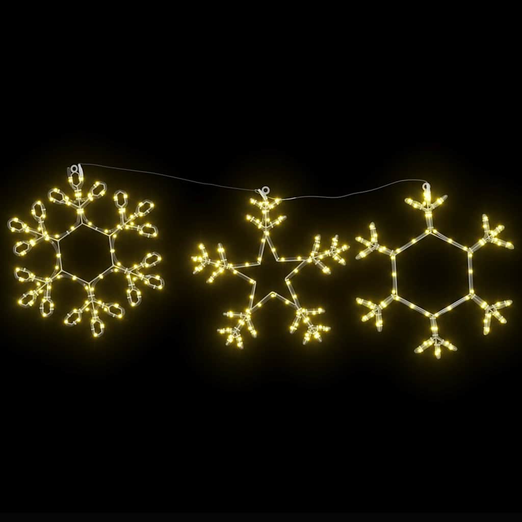 vidaXL Χριστουγεννιάτικη Νιφάδα με 252 LED Θερμό λευκό 45 x 38 εκ. PVC