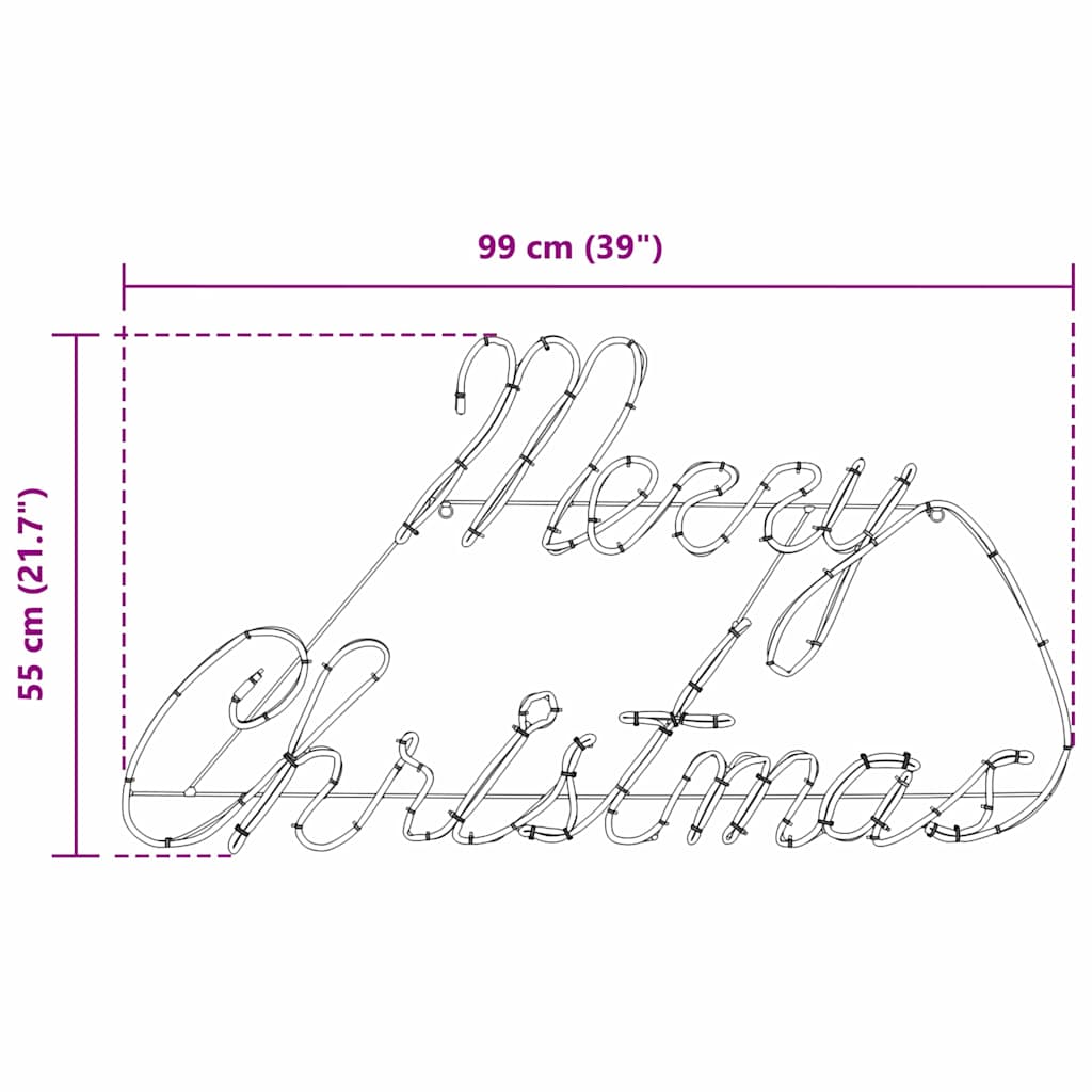 vidaXL Χριστουγεννιάτικη Πινακίδα Κόκκινο 99 x 55 x 13 εκ. Σίδερο