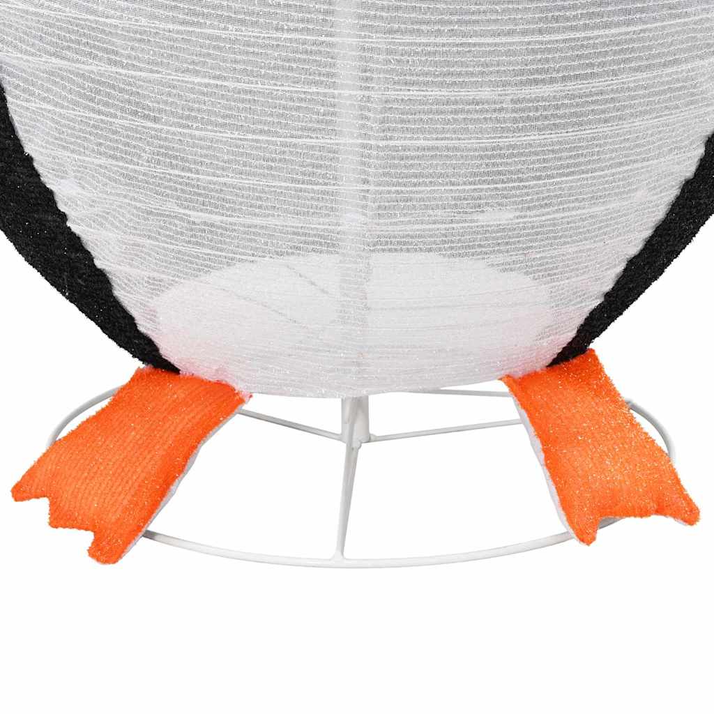 vidaXL Φιγούρα Πιγκουίνου Χιονιού Θερμό λευκό 78 x 88 x 180 εκ ύφασμα