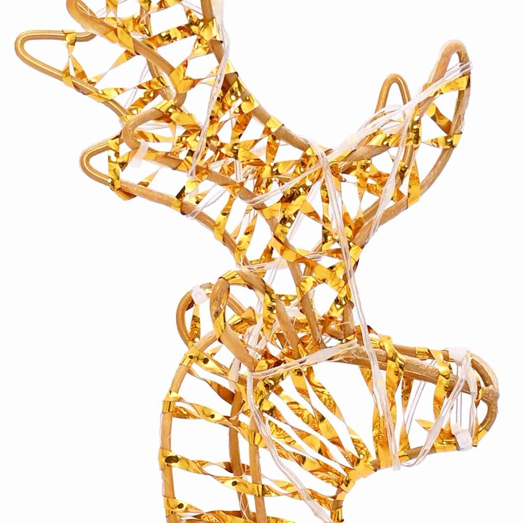 vidaXL Έλκηθρο με Ελάφια Θερμό λευκό 30 x 12 x 55 εκ. PET