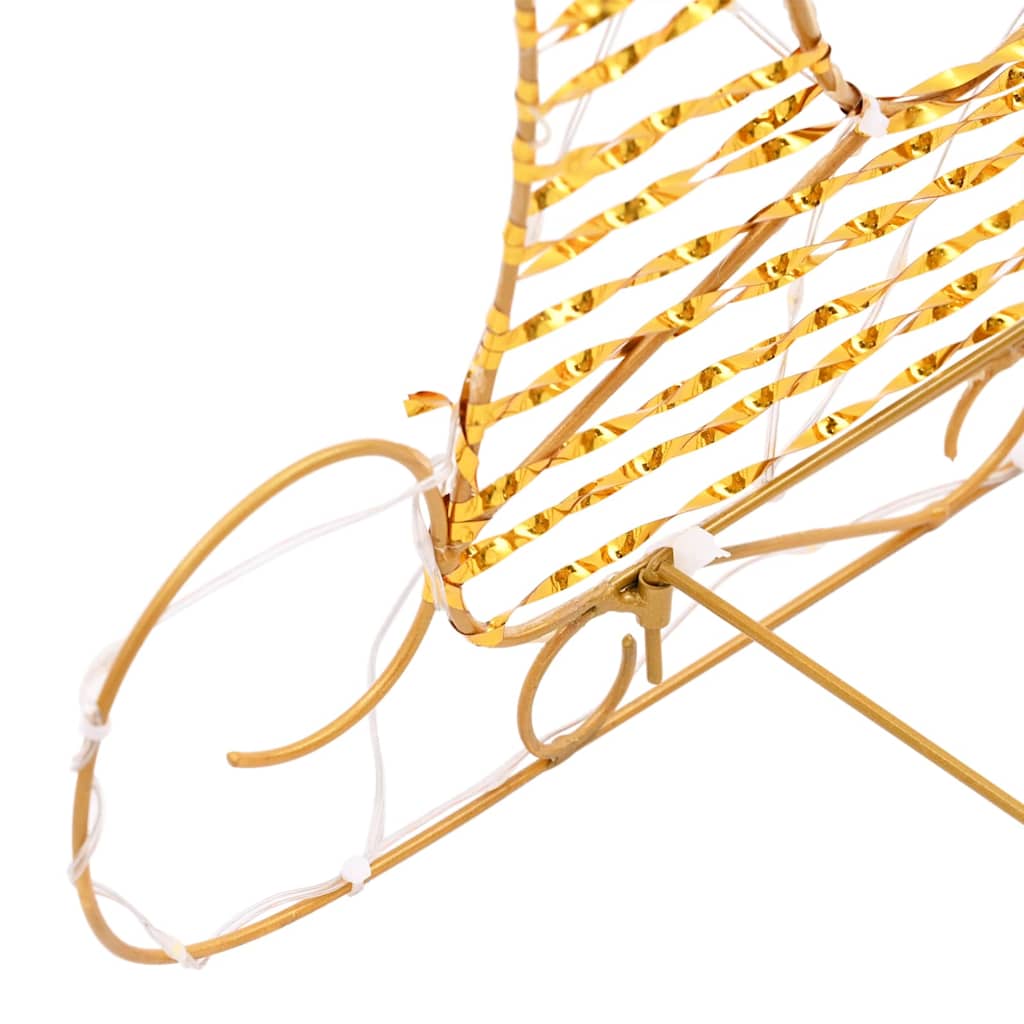 vidaXL Έλκηθρο με Ελάφια Θερμό λευκό 30 x 12 x 55 εκ. PET