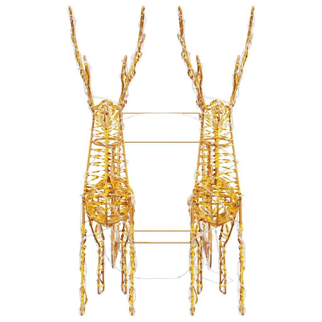 vidaXL Έλκηθρο με Ελάφια Θερμό λευκό 30 x 12 x 55 εκ. PET