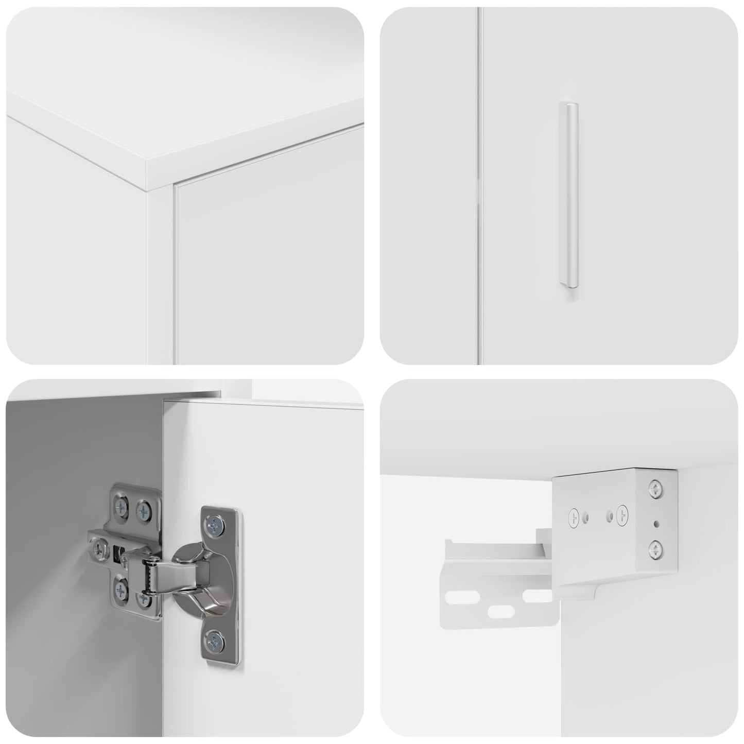 vidaXL Σετ επίπλου τηλεόρασης Επιτοίχιο 4 pcs Λευκό Επεξεργασμένο ξύλο